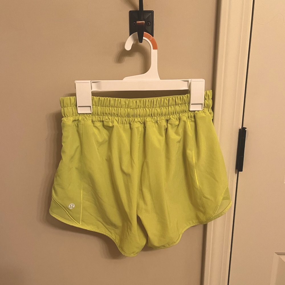 lululemon hotty hot shorts 4 neon yellow